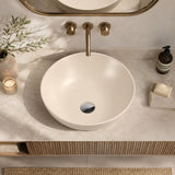 Lavamanos de Sobreponer Redondo en Porcelana Beige 31 × 31 cm