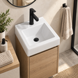 Lavamanos Integrado De Porcelana Blanco 40 X 36 X 17 Cm ambientado