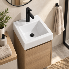 Lavamanos Integrado De Porcelana Blanco 40 X 36 X 17 Cm