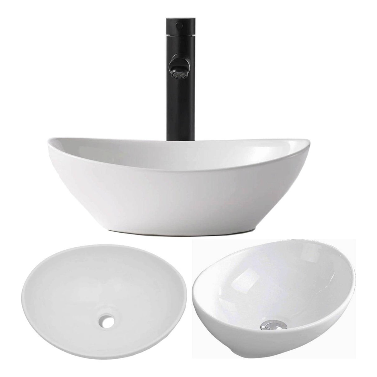 Lavamanos Blanco Canoa Porcelana