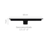 Rejilla Sifón Piso Invisible 60cm X 10cm Acero 304 Negra