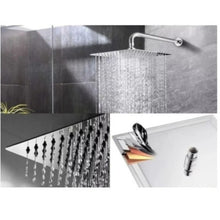 Regadera Metalica Cuadrada 25cm-Cromo Tubo