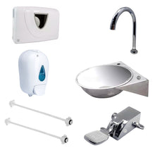 Kit Griferia Industrial Pedal y Dispensador Toallas