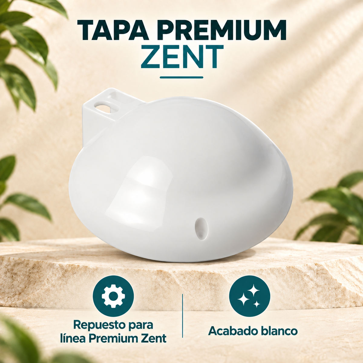 Características de la tapa blanca para ducha Premium Zent