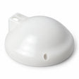 Tapa blanca de ducha sobre fondo blanco