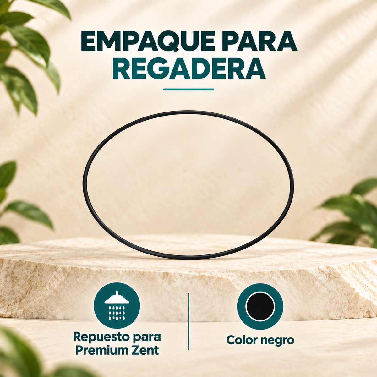 Características del empaque negro para regadera Premium Zent