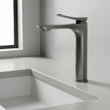 Lavamanos Monocontrol Alto Volare Gris Concreto Diseño Moderno