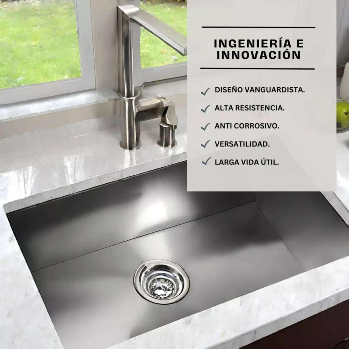 Lavaplatos Gris 50x45 cm en Acero Inoxidable 304