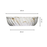 Lavamanos Ceramica Sobreponer Texturizado Blanco Dorado