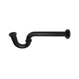 Sifón para Lavamanos Metálico Negro Mate 1 1/4 Pulgadas con Escudo