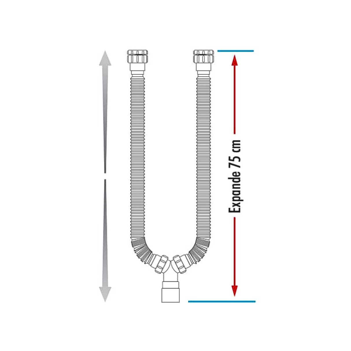 Sifón Blanco Flexible Doble