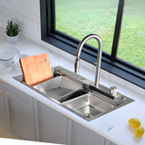 Lavaplatos Inteligente Acero Natural con Grifería y Accesorios - Acero SUS304 - 75x46 cm