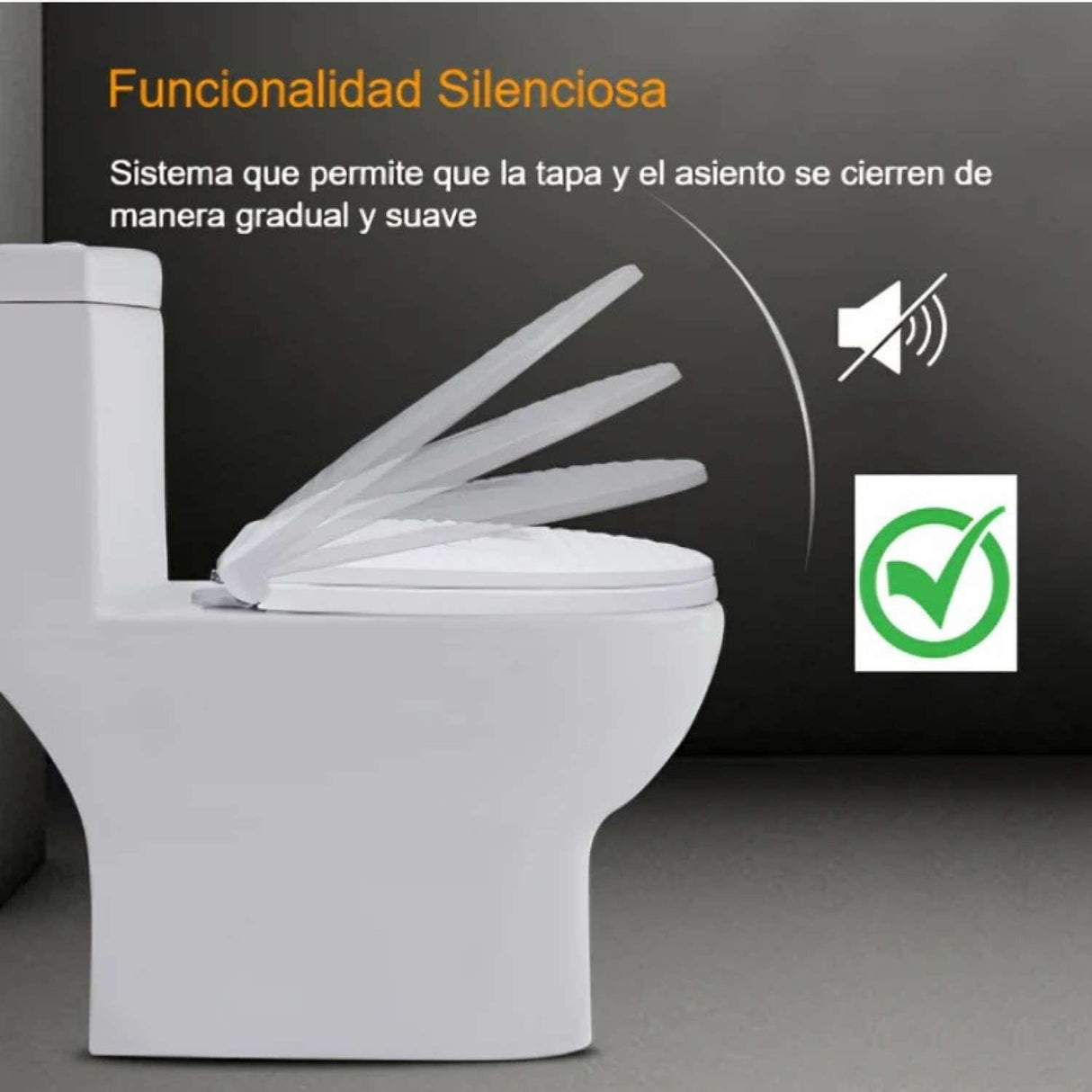 Asiento Sanitario, Modelo Redondo,caída Lenta, Color Blanco