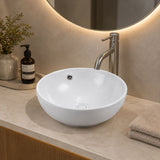 Lavamanos Sobreponer Porcelana Redondo Blanco 38.5*15.5 cm