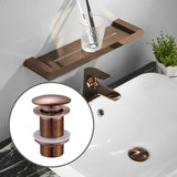 Desagüe Push para Lavamanos Cobre 7.8 cm Alto x 6.6 cm Ancho con Sosco Metálico 1 1/4 | Sistema Hongo Premium