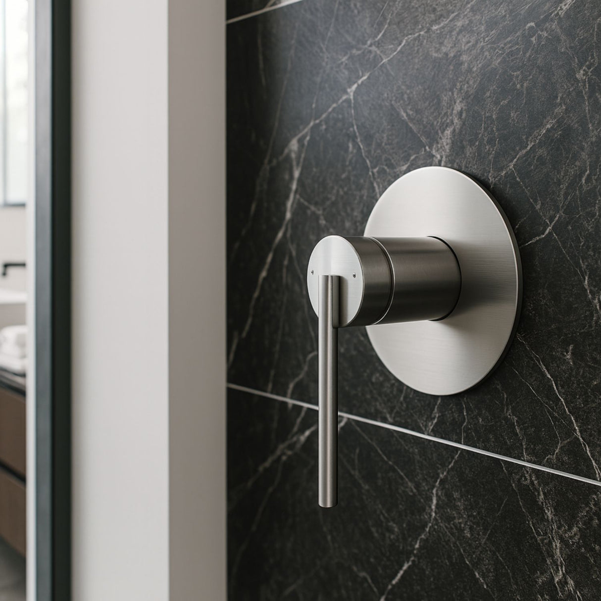 Griferia Ducha Monocontrol Sottile Niquel Texturizado Baño