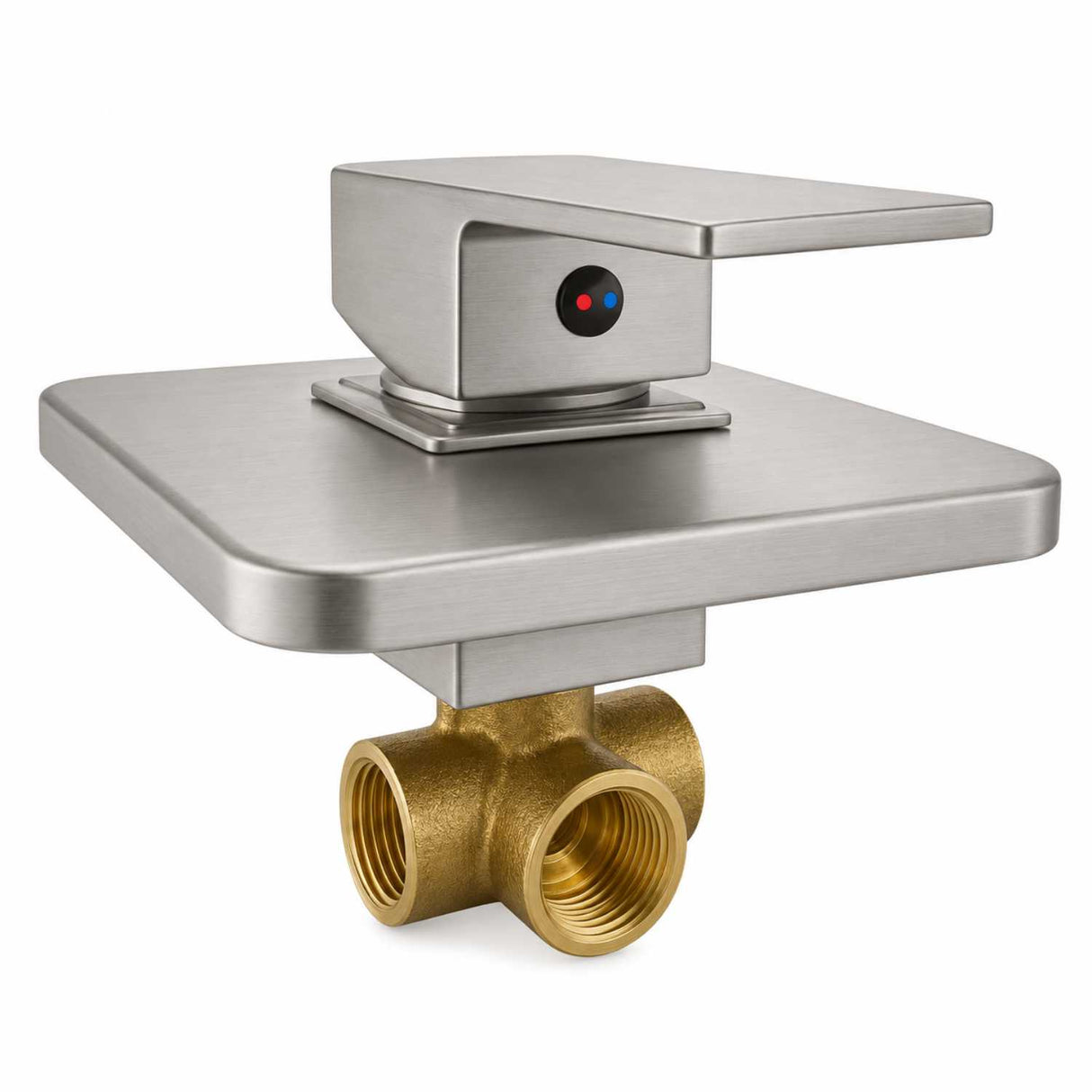 Monocontrol Ducha Cuadrado Satín 12 cm Empotrado para Baño