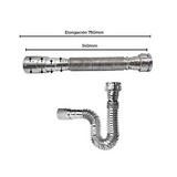 Sifón Flexible Para Lavaplatos/Lavamanos Corrugado