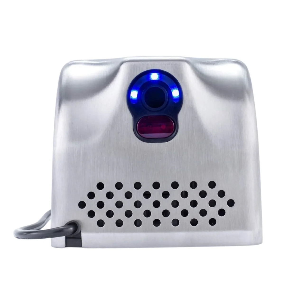 Secador de manos brillante Mini Tornado Plus en acero inoxidable satinado automático infrarrojo con sonido y velocidad ajustable.