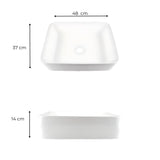 Lavamanos-Sobreponer Rectangular Porcelana 48 x 37 cm Blanco Tipo Vessel