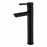 Grifería Lavamanos Alto Cuello Recto Negro Mate 29 cm Monocontrol para Lavamanos Vessel