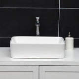 Lavamanos-Sobreponer Rectangular Porcelana 48 x 37 cm Blanco Tipo Vessel