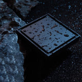 Rejilla De Piso Cuadrada Negro Mate Invisible Vintage 10 x 10 cm