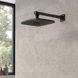 Regadera Rectangular 10 Gris Concreto Acero Inoxidable Ducha