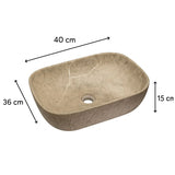 Lavamanos Mármol Piedra Natural Rectangular Diseño Único