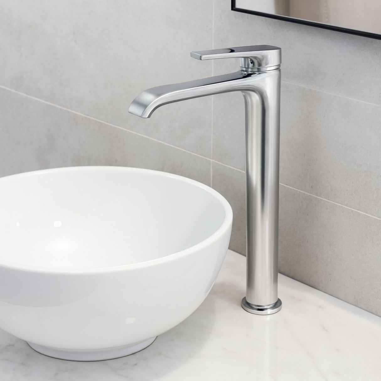 Lavamanos Monomando Alto Spacco Níquel Texturizado