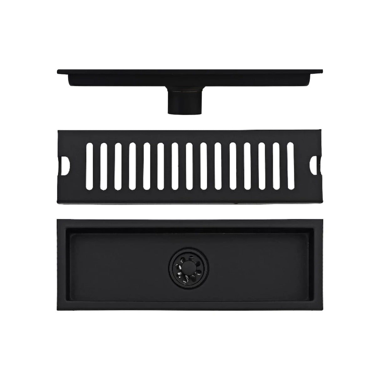 Rejilla Rectangular 30 Cm Ladrillo Negra Acero