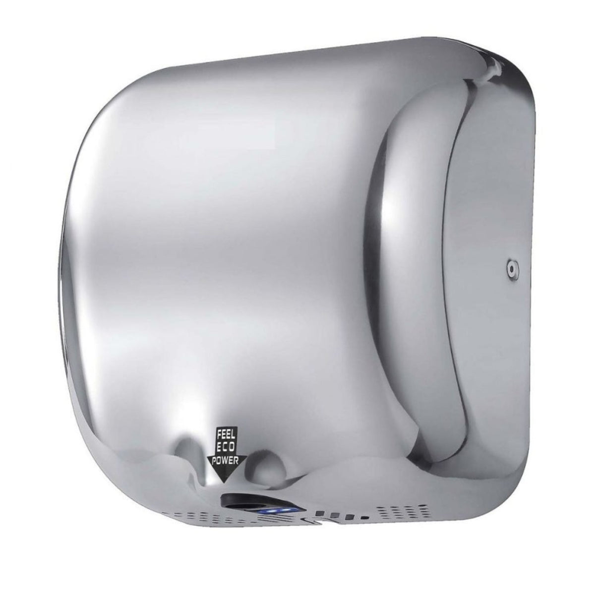 Secador Manos Acero Inoxidable Automático Infrarrojo 1800W con luz LED azul con regulador de velocidad y ruido.