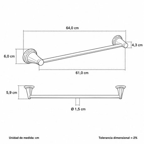 Set de Accesorios de Baño Colomba Cromado de 5 Piezas