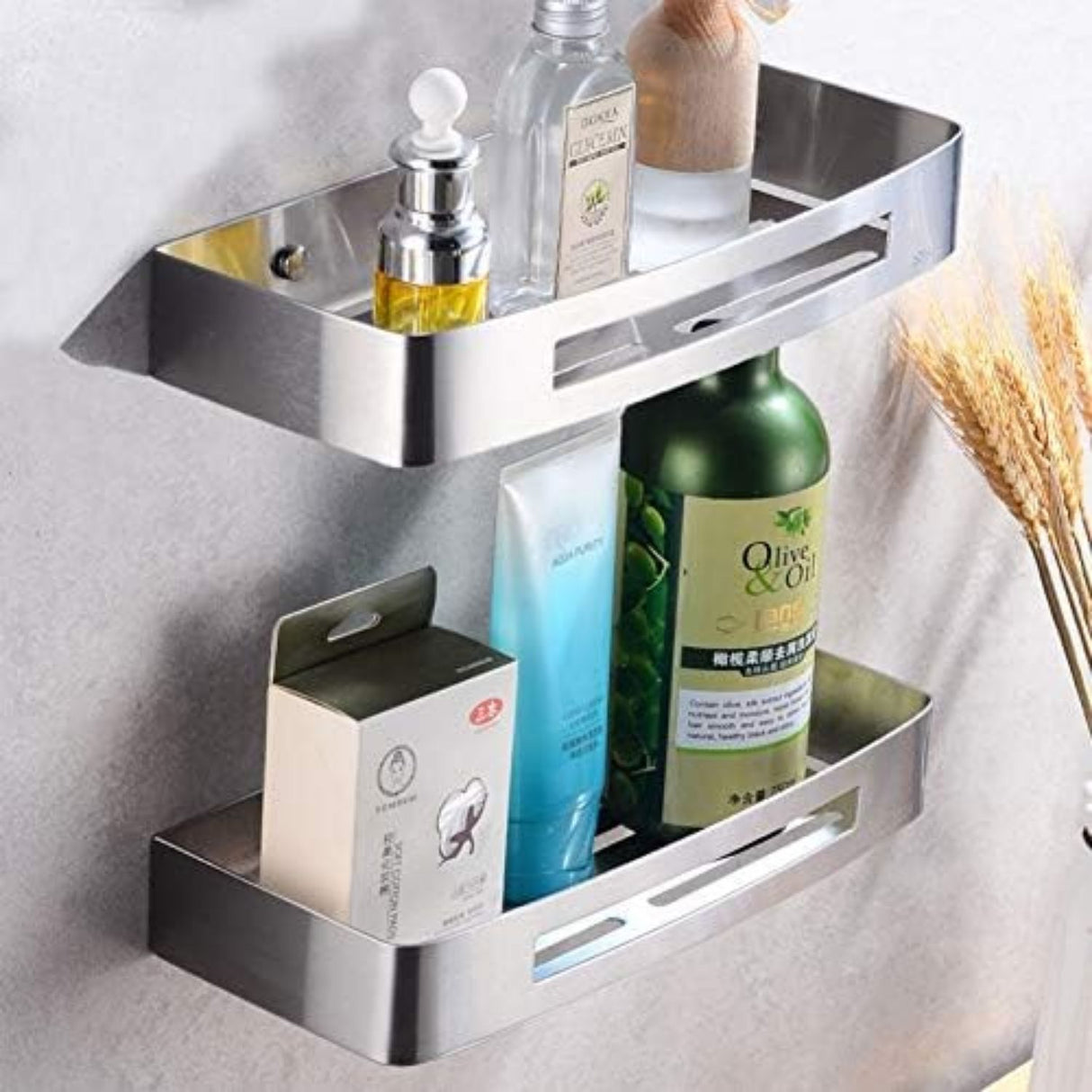Repisa Rectangular tipo Rejilla para Baño en Acero SUS 304 - 30X12 cm