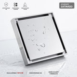 Rejilla Invisible para Piso Cuadrada - Acero Inoxidable 304