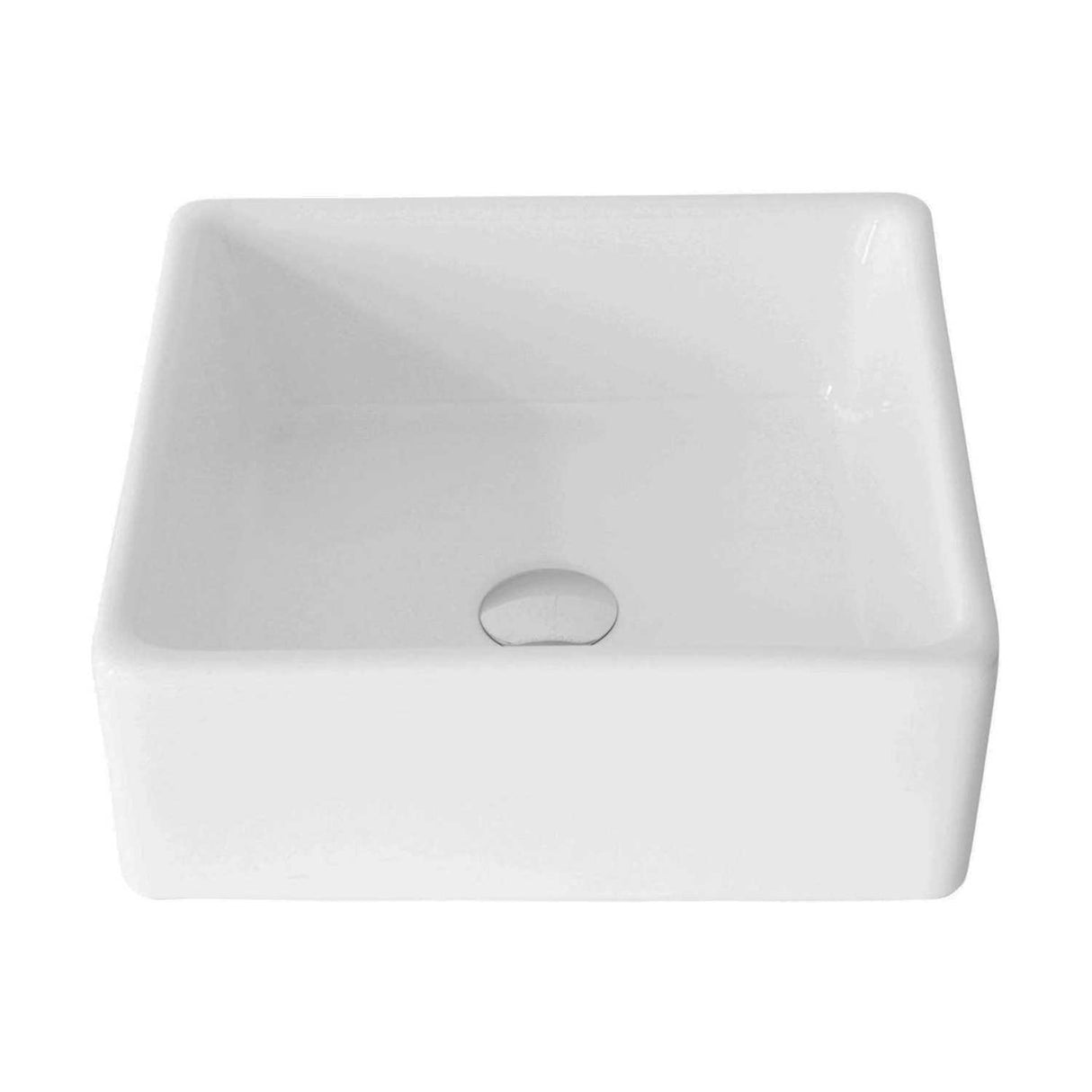 Lavamanos de Sobreponer Cuadrado Cerámico Blanco 39 × 39 cm