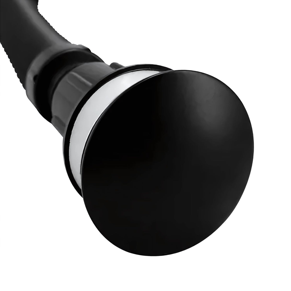 Combo Llave Lavamanos Negro con Pico Curvo 31 cm, Desagüe Push y Sifón Flexible de 82 cm