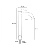 Llave Lavamanos Alta Negra 30 cm Tipo Bowl Monocontrol | Grifería Moderna de Mesa en Latón