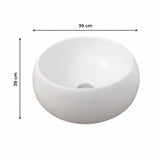 Lavamanos Sobreponer Round Deluxe Porcelana Blanca 39 x 39 cm