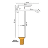 Kit Lavamanos Sobreponer Blanco Canoa 41 x 33 cm con Grifería Alta Milan Oro y Desagüe Push Oro