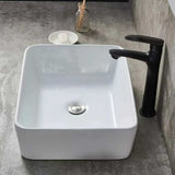 Lavamanos Sobreponer Rectangular Cerámico Blanco 48 x 37 cm para Baño Moderno