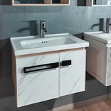 Set Lavamanos Espejo PVC Resistente Humedad - Mueble 2 Puertas Gris Mármol