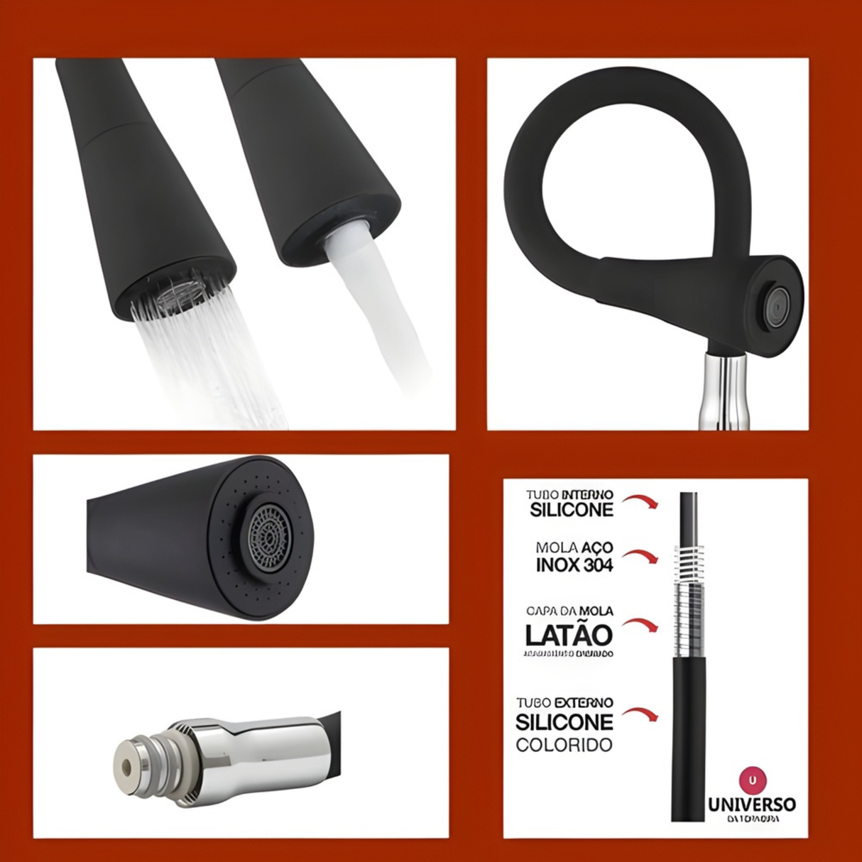 Grifo Mesa De Cocina Orientable Pamo, Sistema Cierre Rápido