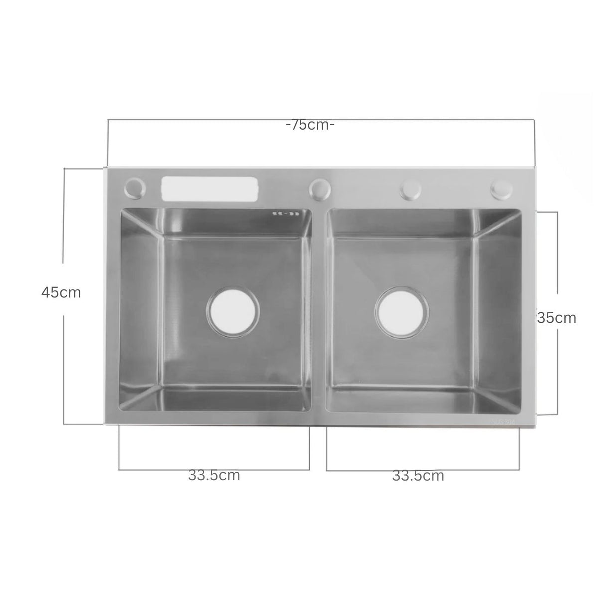 Set Lavaplatos Doble Lujo en Acero Inoxidable 304 - 75x45 cm