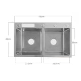 Set Lavaplatos Doble Lujo en Acero Inoxidable 304 - 75x45 cm