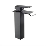 Monocontrol Lavamanos Alto Cascada Gris 28 cm Altura – Pico 17 cm – Rosca 1” – Grifería Moderna