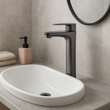 Grifería Lavamanos Monocontrol Alto Gris Concreto Sovrano