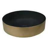 Lavamanos Sobreponer Redondo Negro y Dorado 36 x 36 x 12 cm | Diseño Moderno Premium