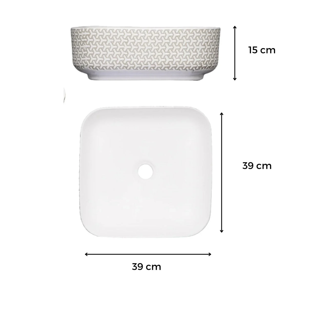 Lavamanos Decorativo Cerámica Blanco Gris Diseño Moderno