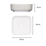 Lavamanos Decorativo Cerámica Blanco Gris Diseño Moderno
